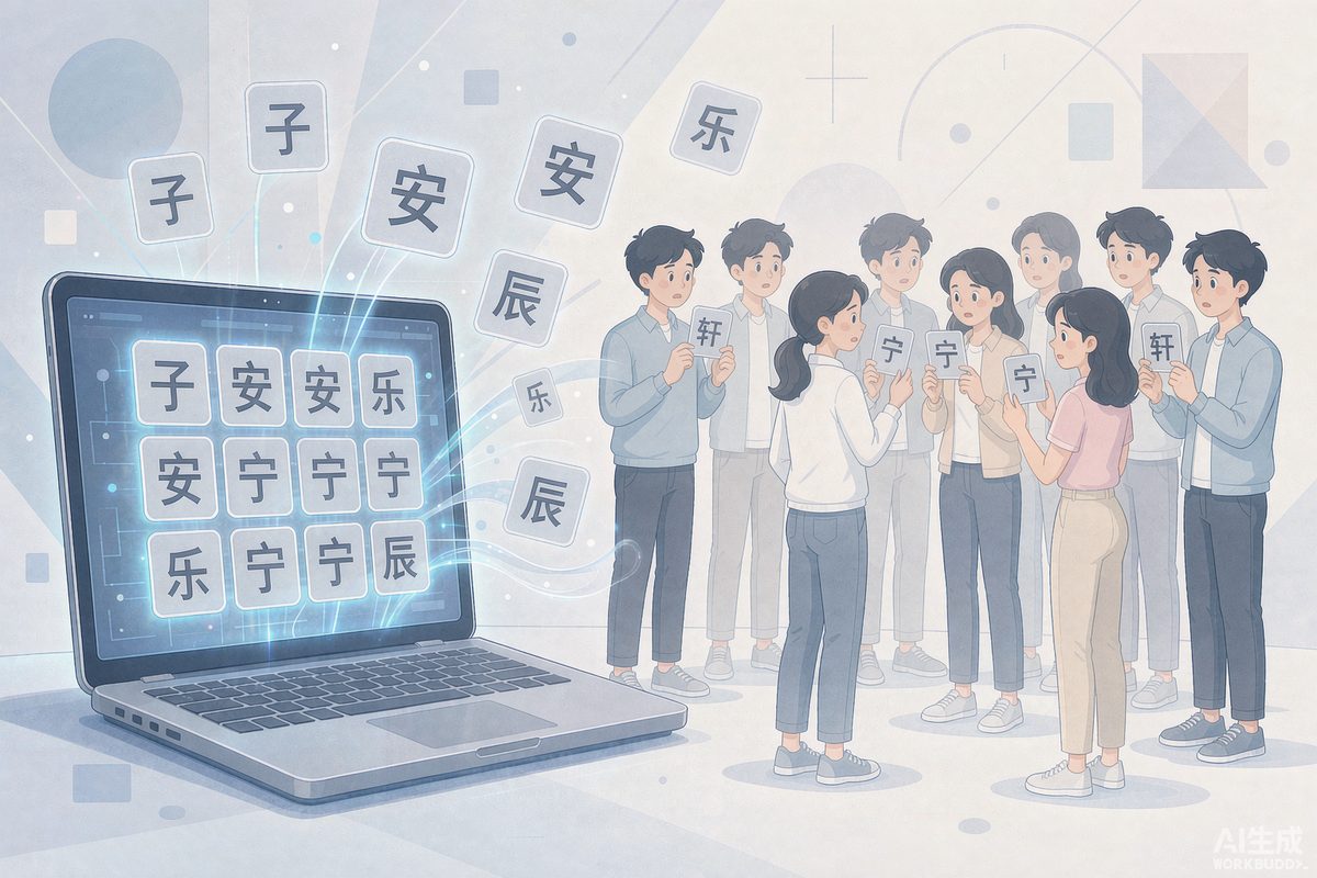 AI取名的弊端 网红名与重名问题示意